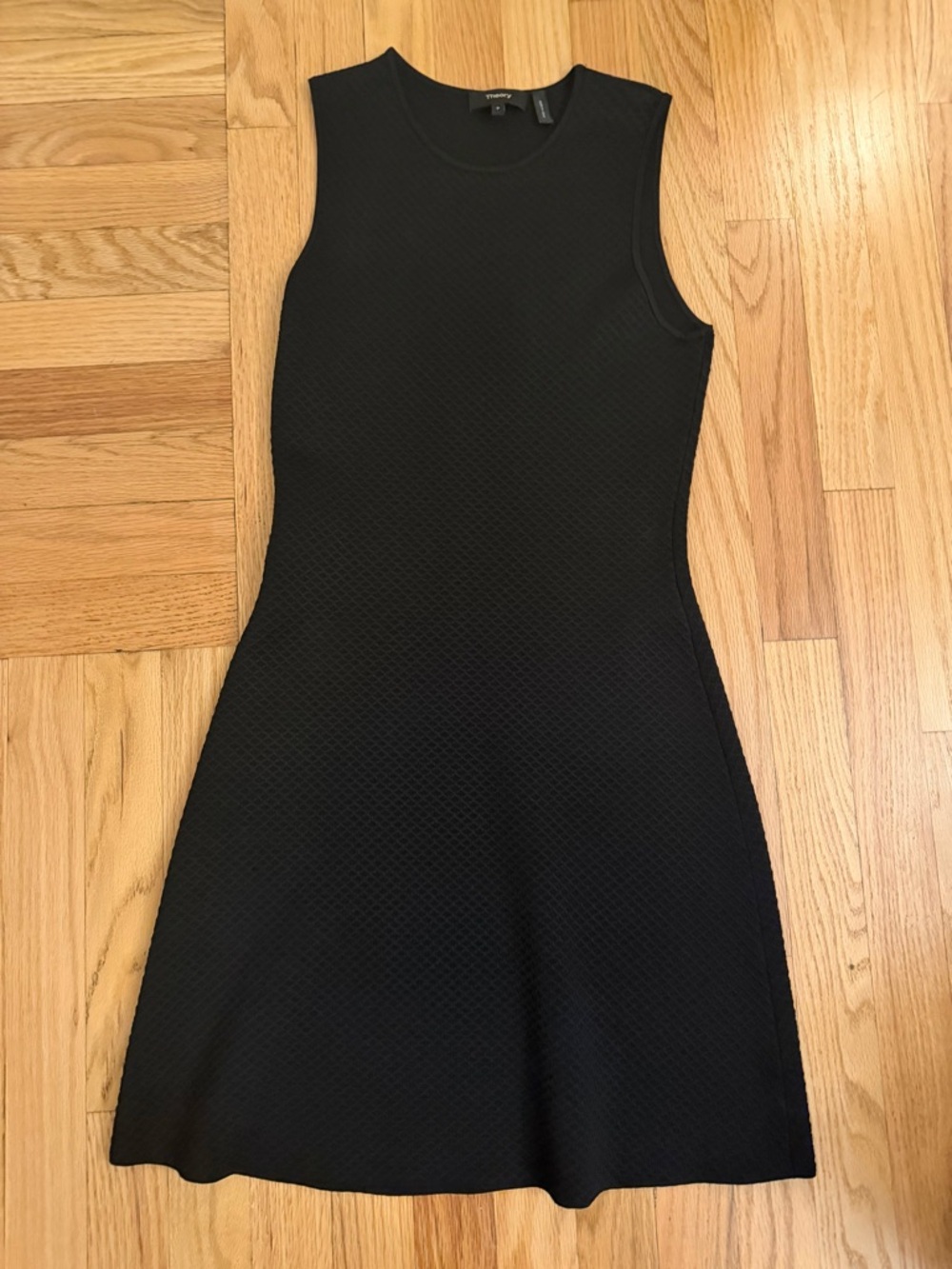 Theory Black Textured knit dress